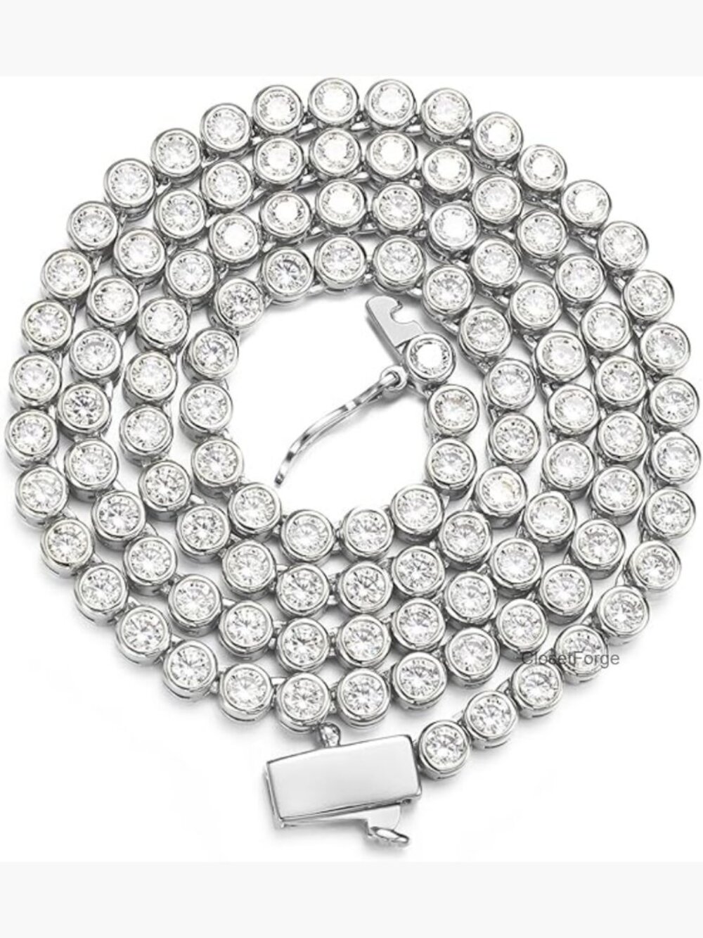 Tennis Necklace 3mm Bezel Cubic Zirconia Gold Chain 16-20in